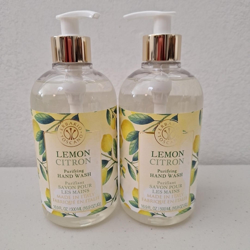 2 Pack Erbario Toscano Lemon Purifying Hand Wash | 16.9 oz Each | Italian Luxury